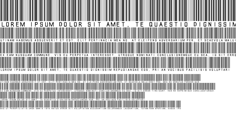 Sample of barcode font Regular