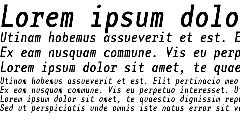 Sample of BaseMono NarrowReg Italic