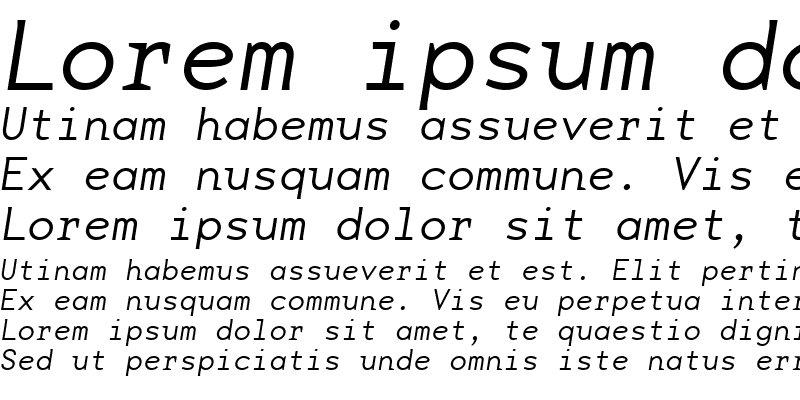Sample of BaseMonoWideThinItalic Italic