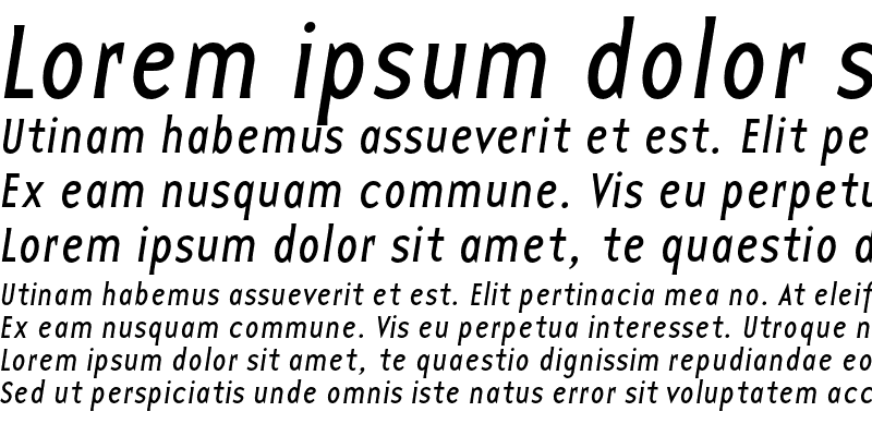Sample of BaseTwelveSans Italic