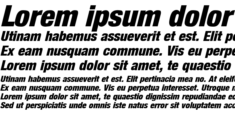 Sample of Basic Sans Heavy SF Bold Italic