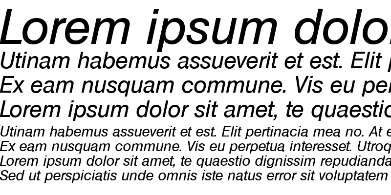 Sample of Basic Sans SF Italic