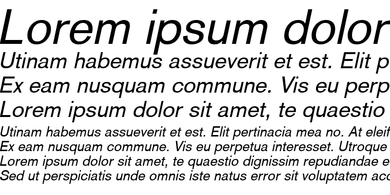 Sample of BasicCommercial LT Roman Italic