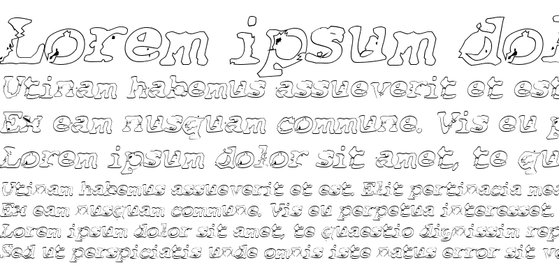 Sample of BasicGrungeHollow Italic