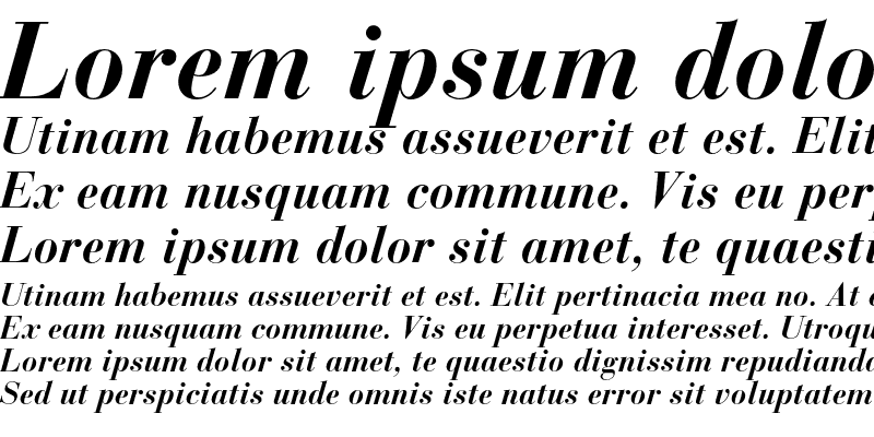Sample of Bauer Bodoni Bold Italic OsF