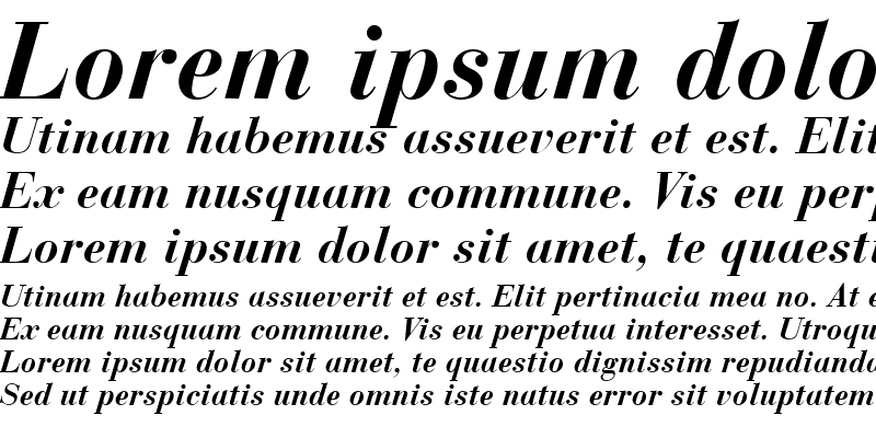 Sample of BauerBodoni LT Bold Italic