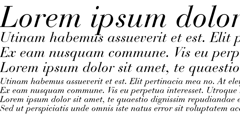 Sample of BauerBodoni LT Italic