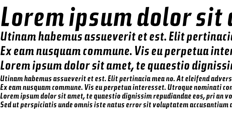 Sample of BauerTopic Bold Italic