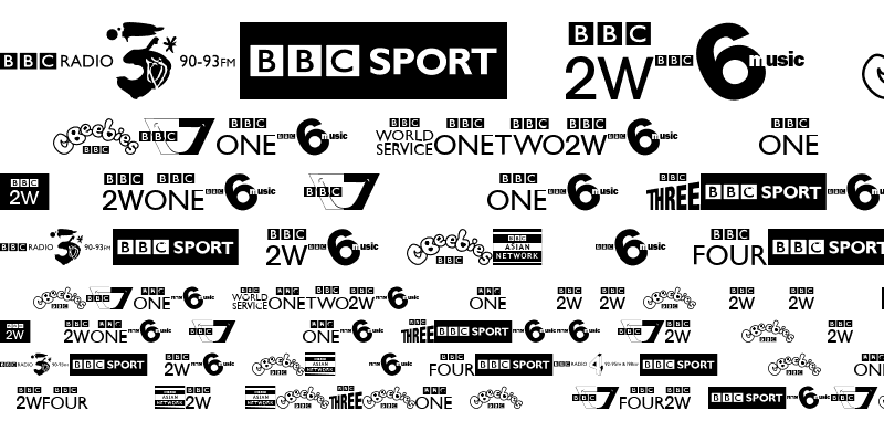 Sample of BBC TV Channel Logos Regular