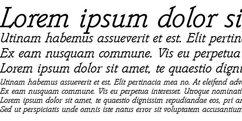Sample of Belwe Mono Italic