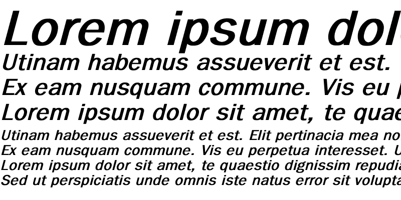 Sample of Benjamin Gothic Bold Italic