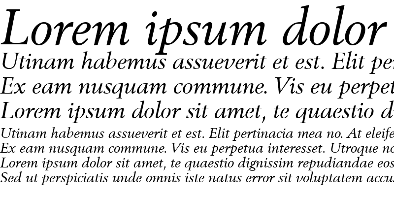 Sample of Berling LT Roman Italic