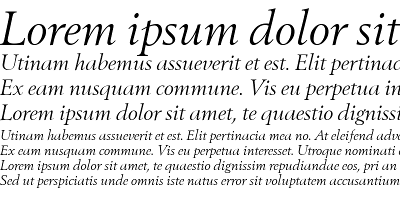 Sample of BerlingT Italic