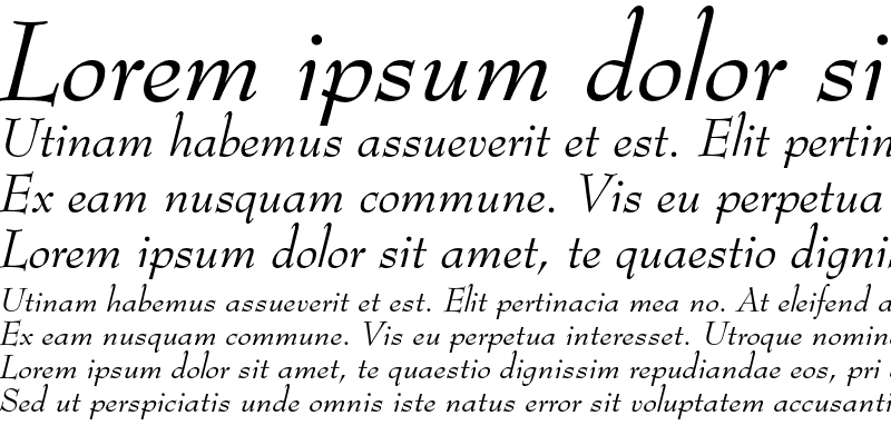 Sample of Bernhard Modern Italic