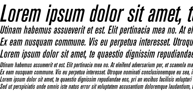 Sample of Berthold Akzidenz Grotesk Medium Condensed Italic