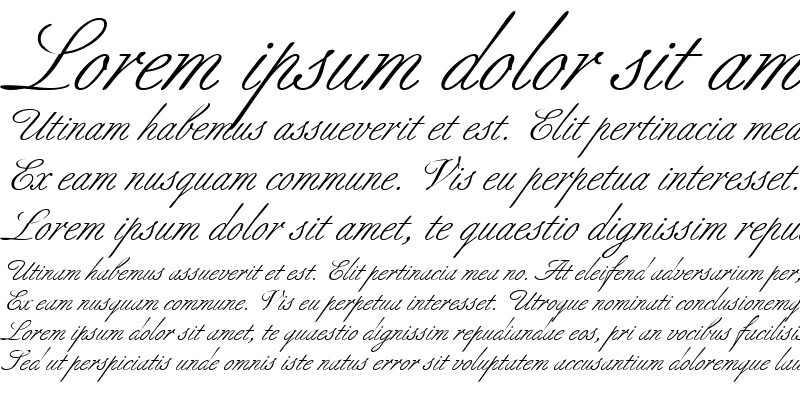 Sample of BertholdScript Italic