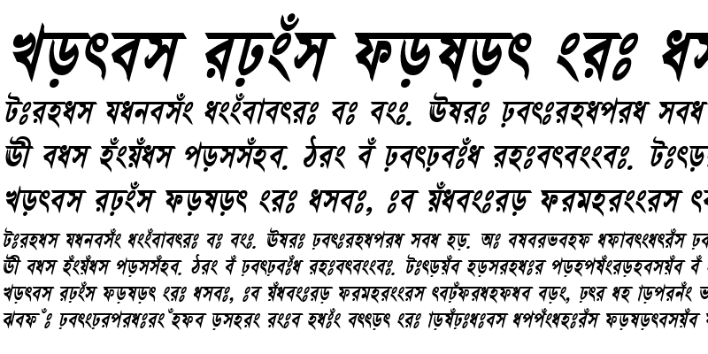 Sample of BhagirathiMJ Bold Italic