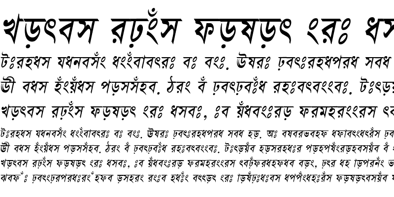 Sample of BhagirathiMJ Italic