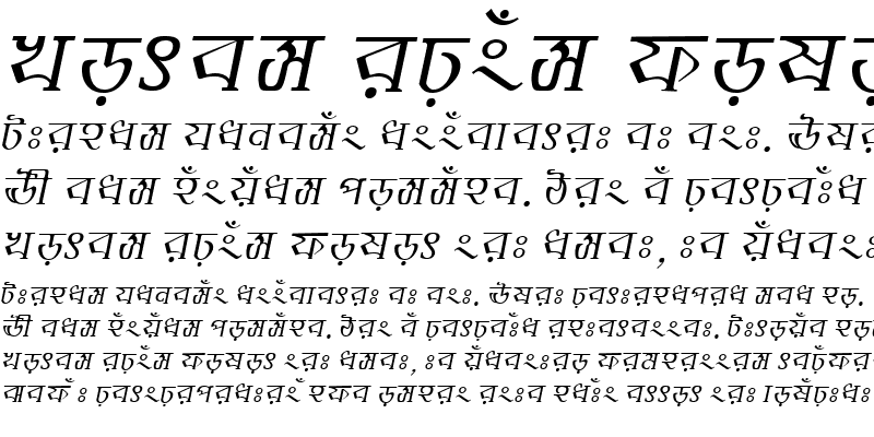 Sample of BhairabMJ Italic