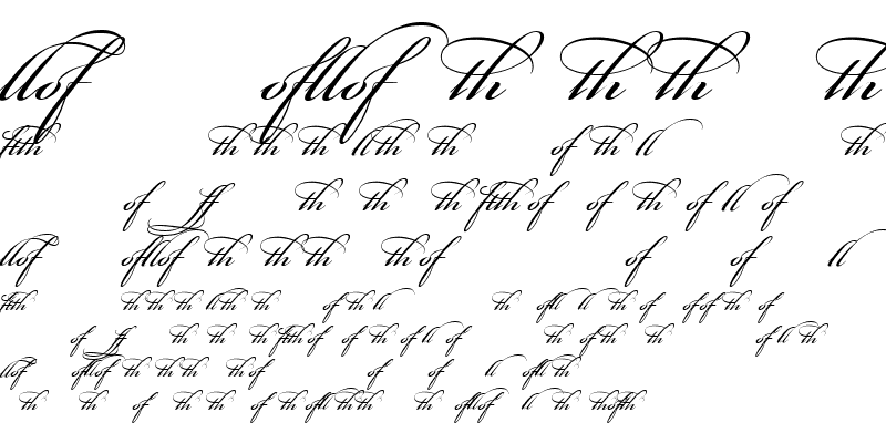 Sample of Bickham Script Ligatures
