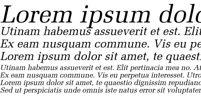 Sample of Bid Roman Italic