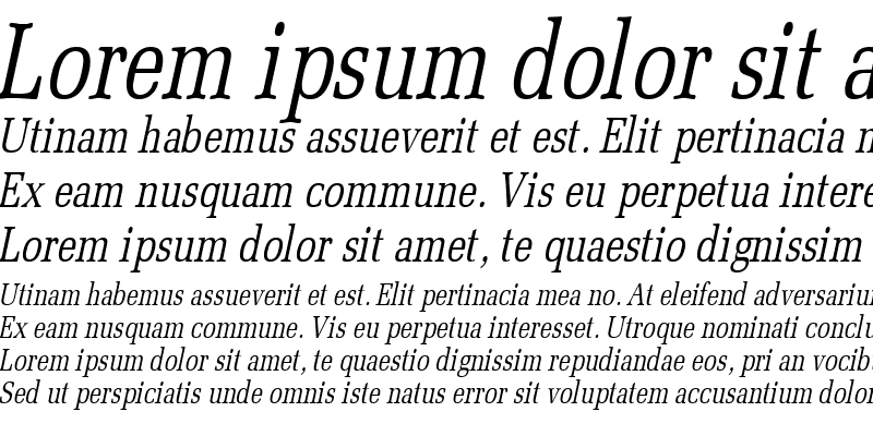 Sample of BidRomanThin Italic