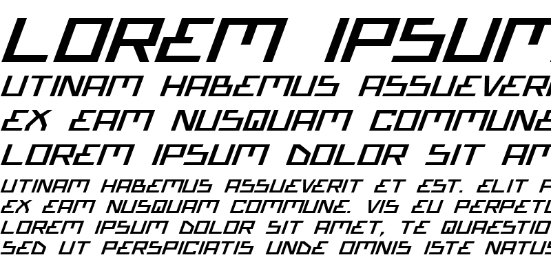 Sample of Bionic Type Expanded Italic