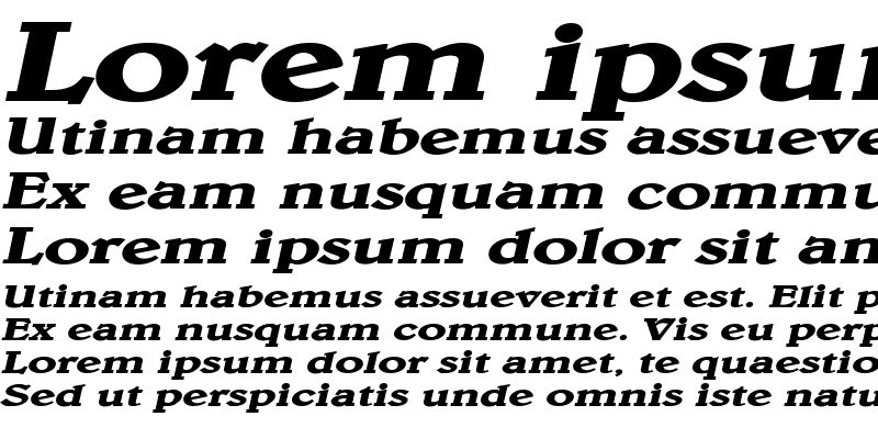 Sample of Blew Extended Bold Italic