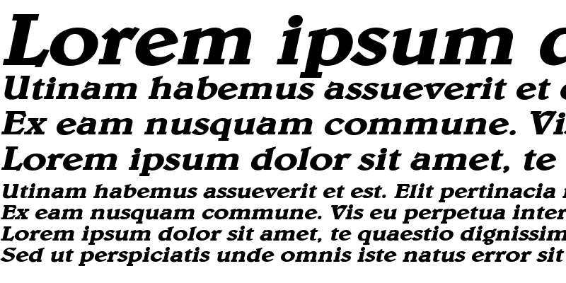 Sample of Blew Wide Bold Italic