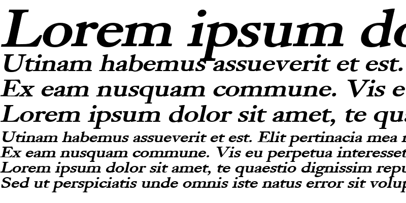 Sample of Bliss Wide Bold Italic