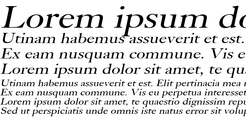 Sample of Bliss Wide Italic
