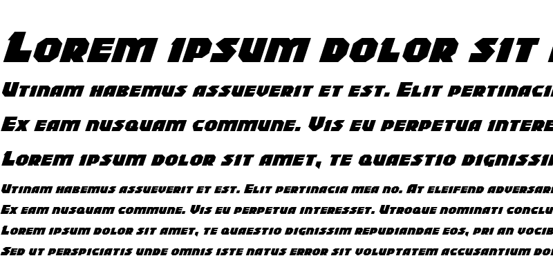 Sample of Blitzstrike Expanded Italic