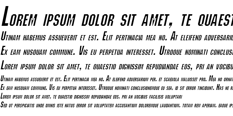 Sample of Block Condensed Italic