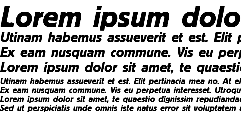 Sample of BlockBE Italic