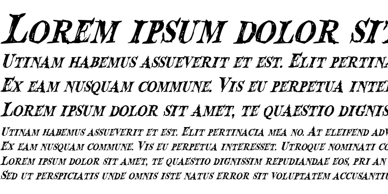 Sample of Blood Crow Condensed Italic Condensed Italic