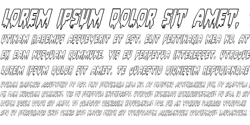 Sample of Bloodlust Outline Italic