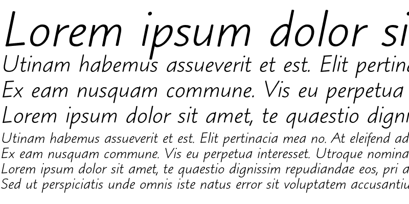Sample of Blueprint MT Italic