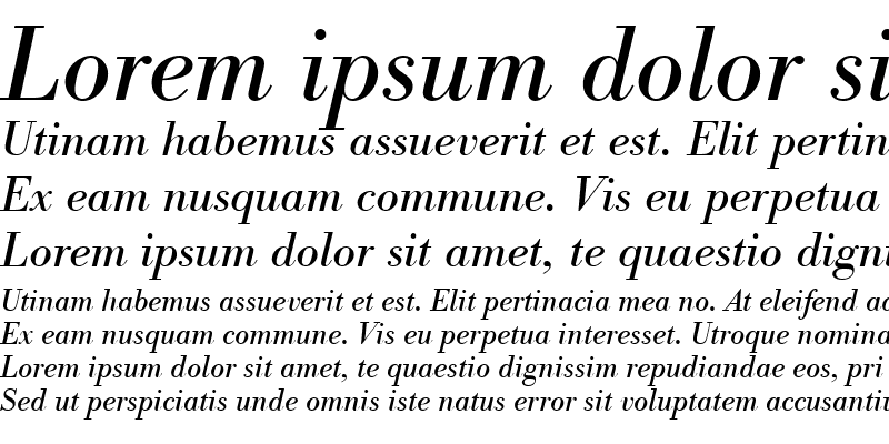 Sample of Bodoni Antiqua URW Italic