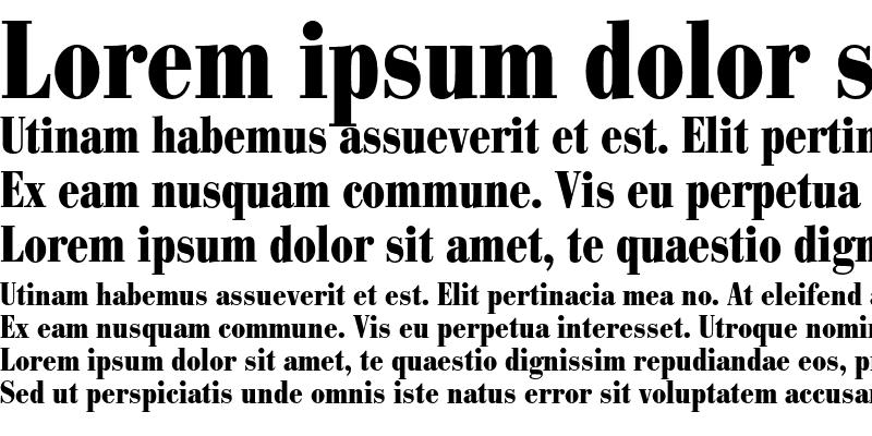 Sample of Bodoni BE Bold Condensed