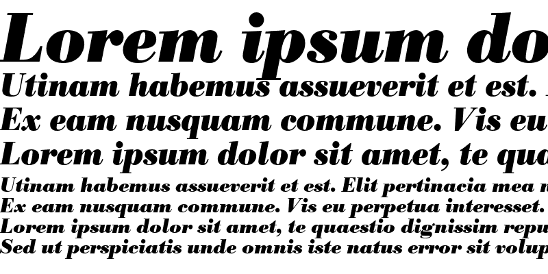 Sample of Bodoni BE Bold Italic OsF