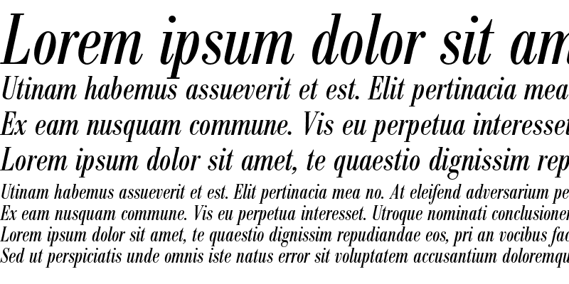 Sample of Bodoni BE Condensed Italic