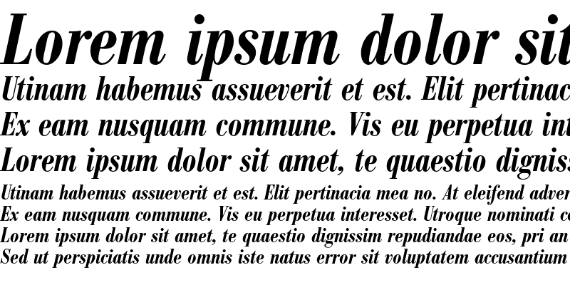 Sample of Bodoni BE Condensed Medium Italic