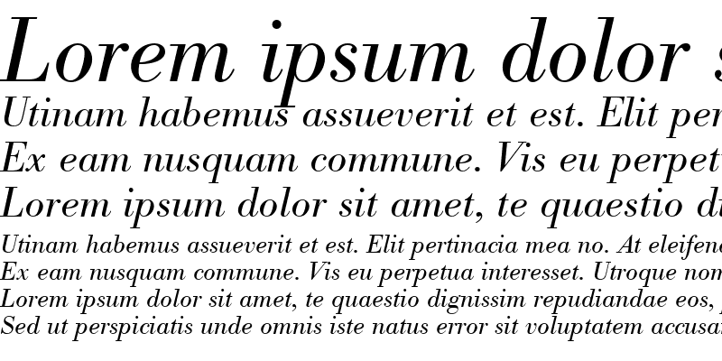 Sample of Bodoni BE Italic