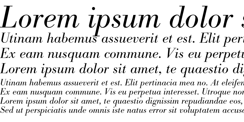 Sample of Bodoni BE Light Italic