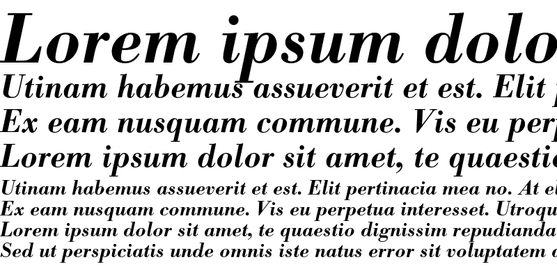 Sample of Bodoni BE Medium Italic
