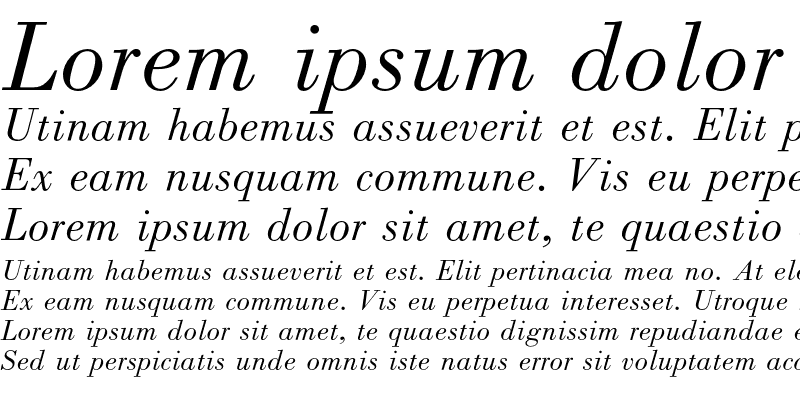 Sample of Bodoni Book Italic