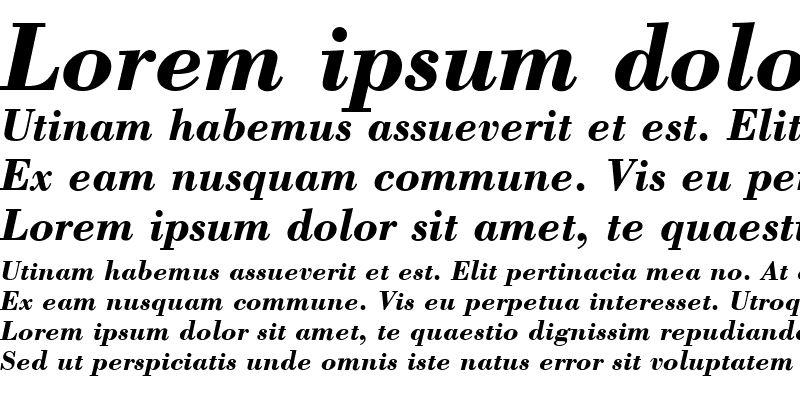 Sample of Bodoni CG ATT Bold Italic
