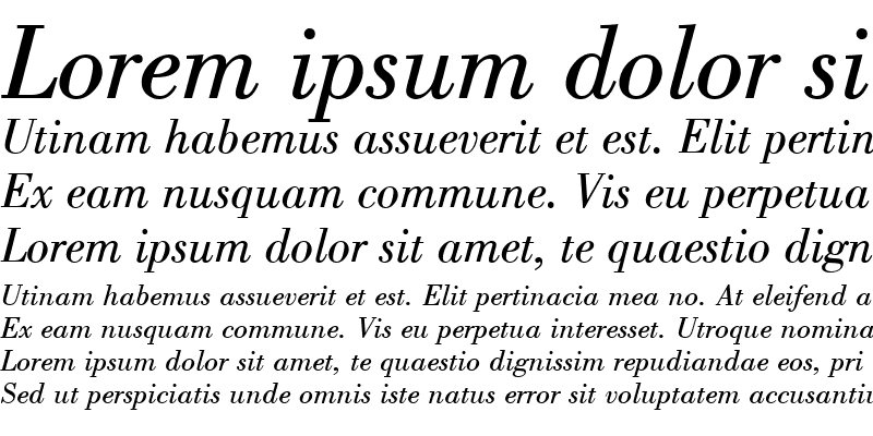 Sample of Bodoni CG ATT Italic
