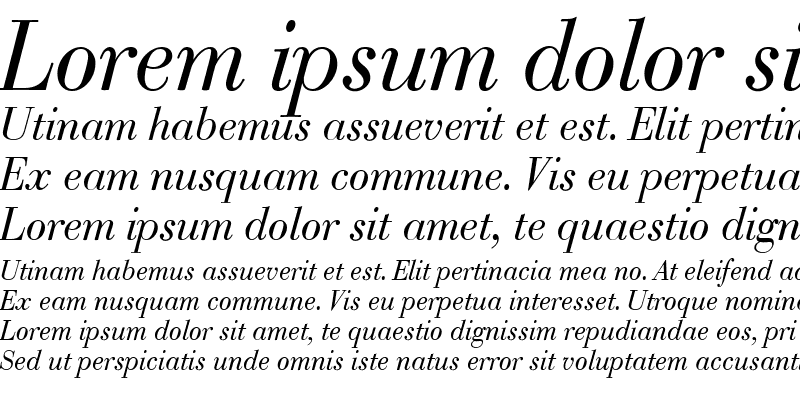 Sample of Bodoni Classic Ad Italic