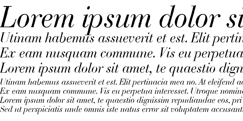 Sample of Bodoni Classic Handdrawn Medium Italic